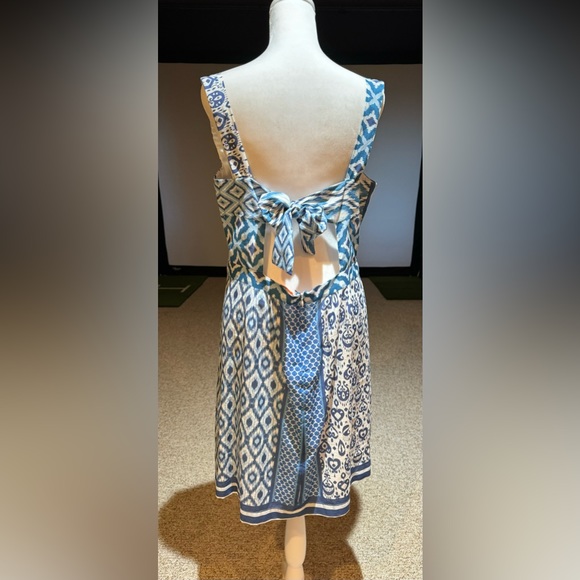 NWT Vilagallo Women’s Boutique Sleeveless Dress Blue/White  Europe Size 44 US M - Picture 4 of 10